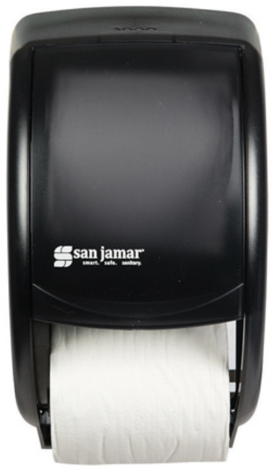 SJ-R3500TBK DISTRIBUTEUR DE PAPIER HYGIÉNIQUE DOUBLE ''1 SUR L'AUTRE'' POUR PETIT ROULEAU NOIR