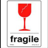 IL1524-ÉTIQUETTES FRAGILE AVEC IMAGE DE VERRE BRIS VENDU 500/ROULEAU 