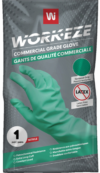 WPC-NF15GN-L GANT LARGE VERT RÉSISTANT CHIMIQUE 15MILL 13'' LONG