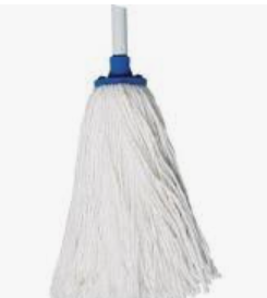 MA-135060 MOPPE BLANCHE EMBOUT FILETÉ BRINS COUPÉS
