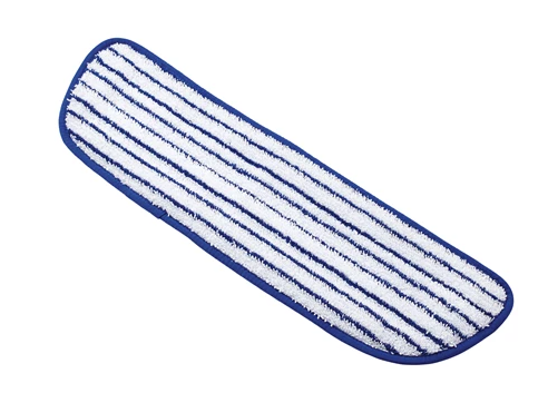 RUBBERMAID-FGQ80000WH00 VADROUILLE À CIRER 18'' EN MICROFIBRE  RAYÉE BLEUE