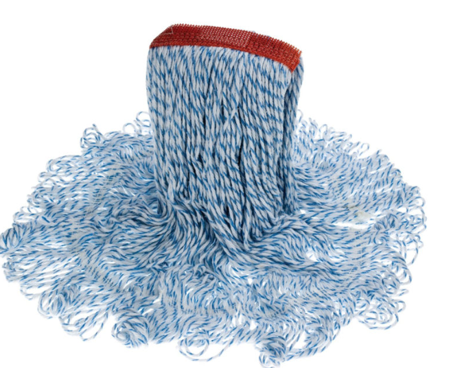 AG-1763 MOPPE À CIRER 20OZ BLEUE DE FINITION SATIN BRINS BOUCLÉS AVEC BANDE ÉTROITE