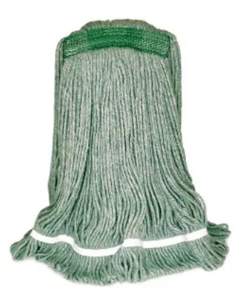 BVS-BEV1 MOPPE VERTE12OZ BRINS ATTACHÉS ET BOUCLÉS AVEC BANDE ÉTROITE