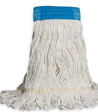 VILEDA-134850 MOPPE BLANCHE 20OZ BRINS ATTACHÉS ET BOUCLÉS AVEC BANDE ÉTROITE