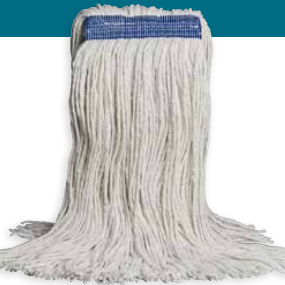 VILEDA-134827 MOPPE BLANCHE 12OZ BRINS COUPÉS AVEC BANDE ÉTROITE