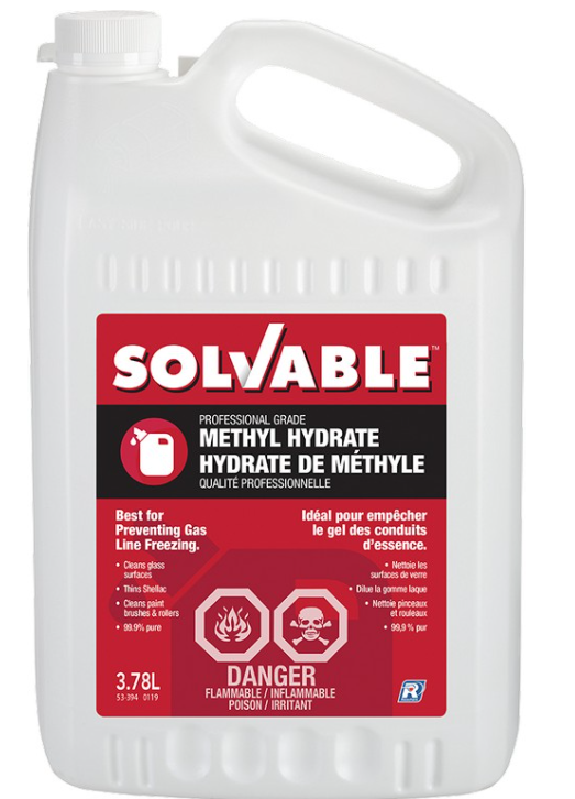 RC-SOLVABLE ALCOOL DE BOIS ''HYDRATE DE MÉTHYLE'' 3.78L.