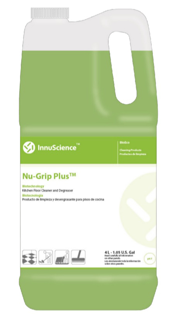15724-''NU-GRIP PLUS'' NETTOYANT DÉGRAISSANT TOUTES SURFACES ET SOLS DE CUISINE 4L