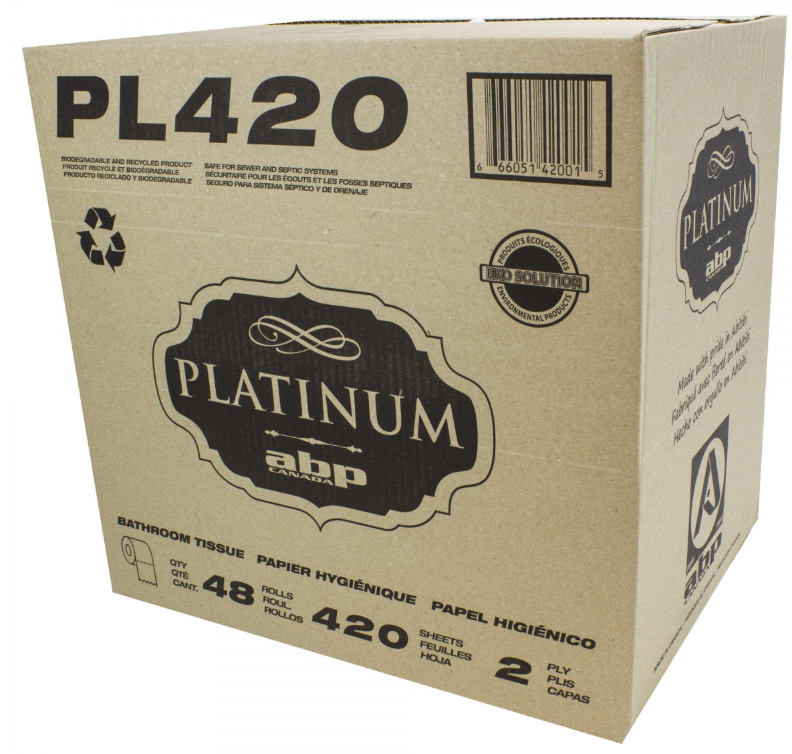 ABP-PL420 ''PLATINUM'' PAPIER HYGIÉNIQUE PETIT ROULEAU 2 PLIS 48X420F/CAISSE