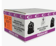 SAC À ORDURES NOIR RÉGULIER 20X22 500/CAISSE