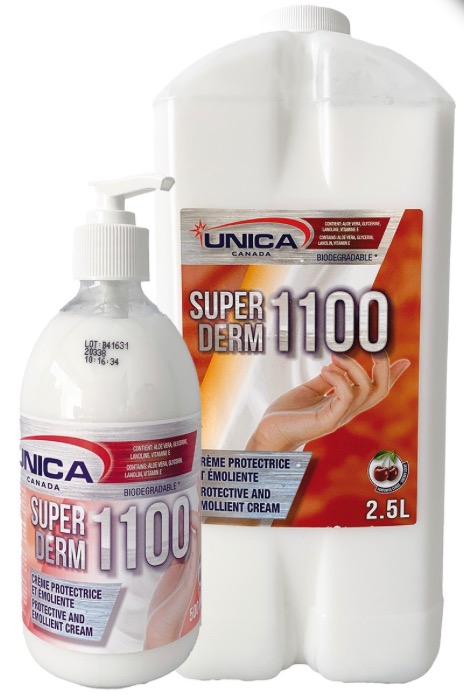 UNICA-1100 ''SUPER DERM 1100'' CRÈME PROTECTRICES MAINS ET CORPS BLANC 500ML