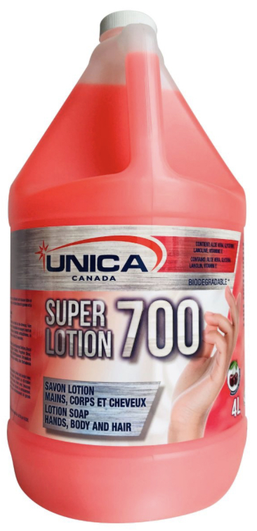 UNICA-704 ''SUPER LOTION 700'' SAVON LOTION DOUX POUR LES MAINS ROSE 4L 