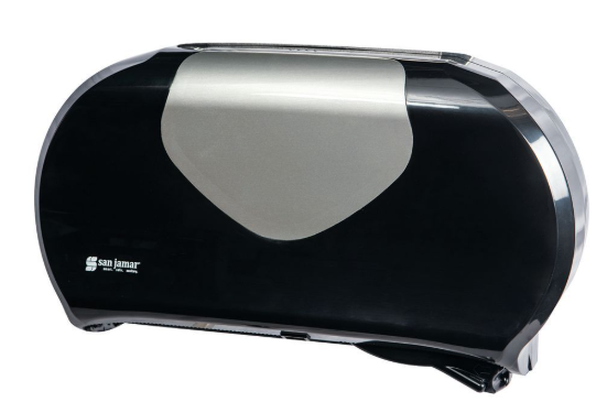 SJ-R4070BKSS DISTRIBUTEUR DE PAPIER HYGIÉNIQUE JUMBO NOIR/INOX 9'' 