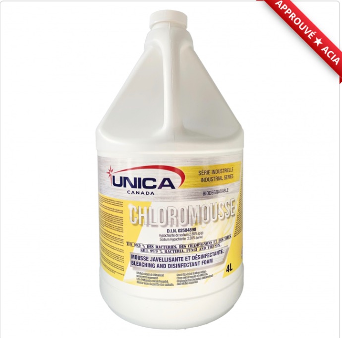 UNICA - CHLOROMOUSSE DÉTACHANT JAVELISANT DÉSINFECTANT 4L