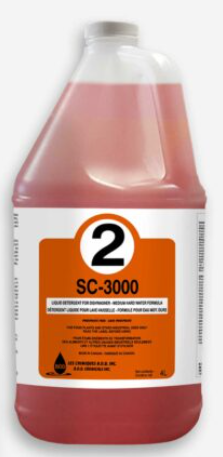 BOD-020244(CSX4) ''SC-3000'' DÉTERGENT POUR LAVE-VAISSELLE #2 VENDU CAISSE 4X4L