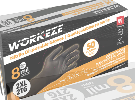 WPC-DN850BKEC-L GANTS NITRILE EXTRA-LARGE NOIR 8MILL 12'' LONG 50/BOITE
