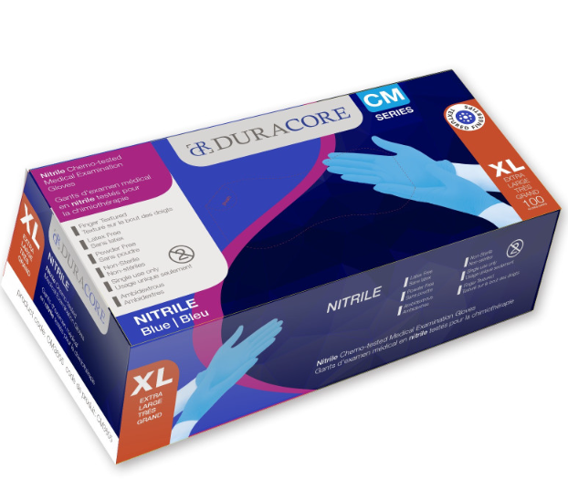 DC-CM3605 GANTS NITRILE EXTRA-LARGE BLEU 3.2MIL 100/BOITE