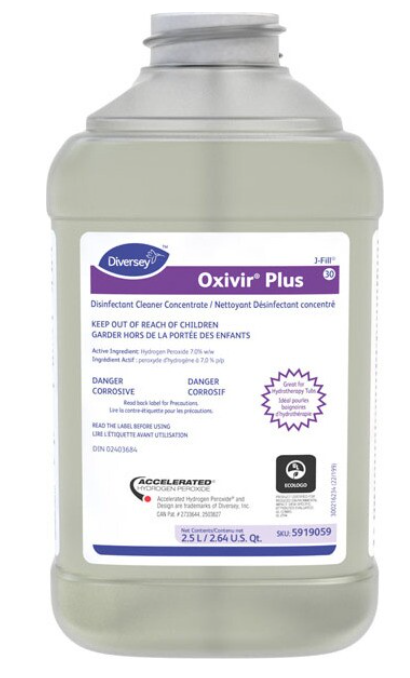 101109765 ''OXIVIR PLUS'' NETTOYANT ET DÉSINFECTANT CONCENTRÉ ''FORMULE J-FILL'' VENDU 2X2.5L/CAISSE