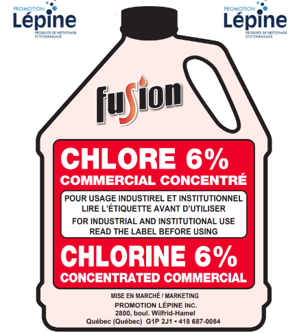 ''FUSION'' EAU DE JAVEL 6% 4X4L/CAISSE