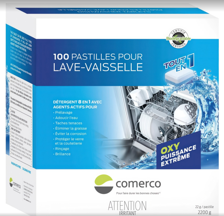 ''COMERCO'' PASTILLES POUR LAVE-VAISSELLE 100/BOITE