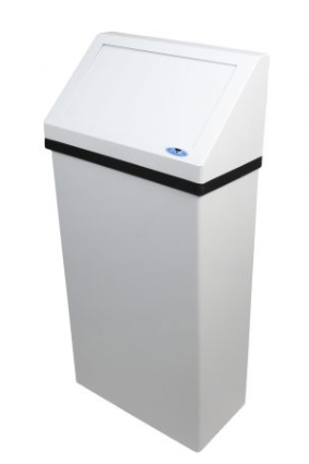 FROST-303-NL POUBELLE MURALE EN MÉTAL BLANC AVEC COUVERCLE À BATTANT