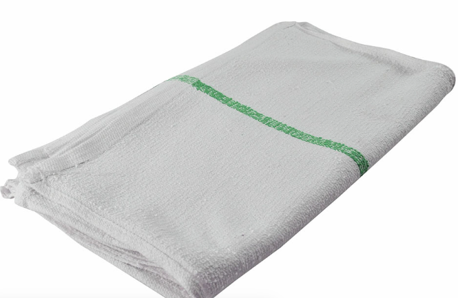 WPC-TT1629/25 RATINE DE BAR BLANCHE AVEC RAYURE VERTE 16''X19'' 25LBS