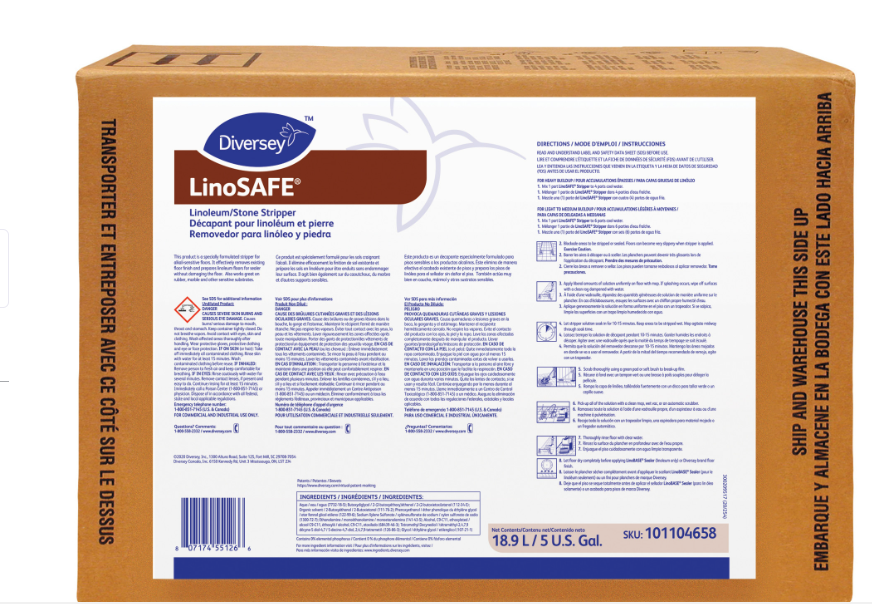 101104658 ''LINOSAFE'' DÉCAPANT À PLANCHER POUR LINOLÉUM/PIERRE 18.9L