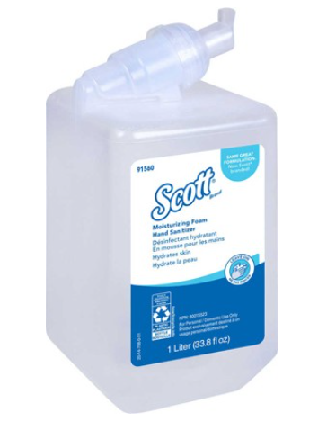 KC-91560 ''SCOTT'' DÉSINFECTANT À MAINS MOUSSANT ET HYDRATANT VENDU 6X1L/CAISSE
