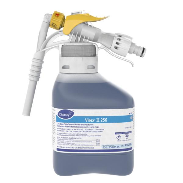 3062784 ''VIREX II 256'' NETTOYANT, DÉSINFECTANT ET DÉSODORISANT 1 ÉTAPE ''FORMULE RTD'' VENDU 2X1.5L/CAISSE