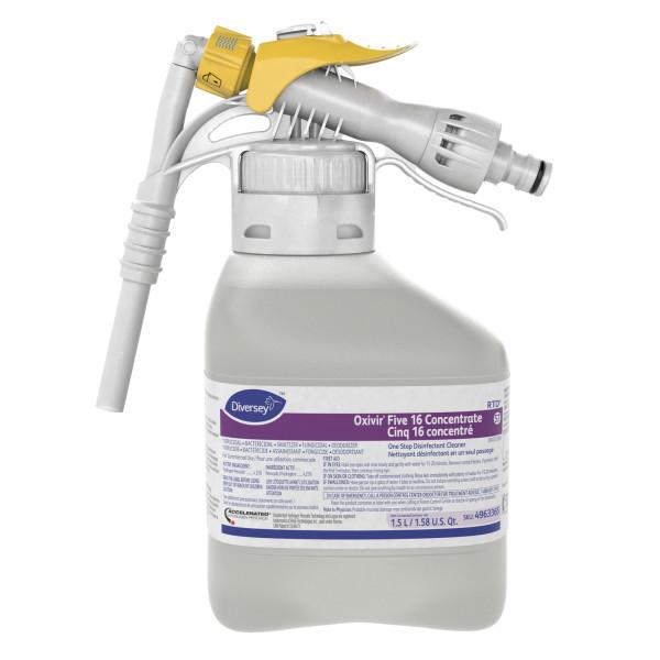 4963365 ''OXIVIR FIVE 16 CONCENTRÉ'' NETTOYANT ET DÉSINFECTANT ''FORMULE RTD'' VENDU 2X1.5L/CAISSE