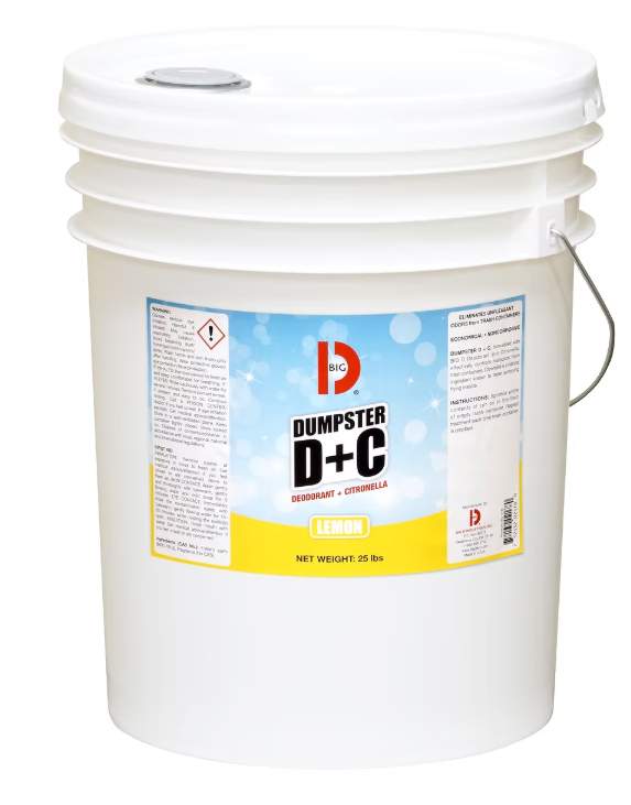 BIG D-017800 ''DUMPSTER D+C'' DÉSODORISANT EN GRANULE POUR CONTENEUR À DÉCHETS 25 LBS