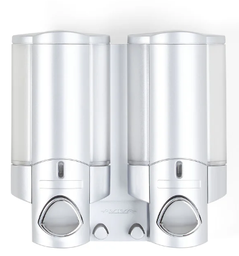 [410235] 76235- ''AVIVA 2'' DISTRIBUTEUR À SAVON ''DOUBLE'' ARGENT SATINÉ 325ML