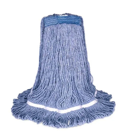 [632040] BVS-BEB1 MOPPE BLEUE 12OZ BRINS COUPÉS ET ATTACHÉS AVEC BANDE ÉTROITE