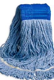 [632624] VILEDA-134874 MOPPE BLEUE 20OZ BRINS ATTACHÉS ET BOUCLÉS AVEC BANDE LARGE