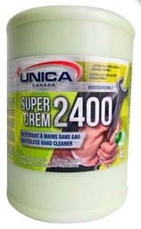 [862402] UNICA-2402 ''SUPER CREM 2400'' NETTOYANT À MAINS AVEC PIERRE PONCE VERT PÂLE 2.5L