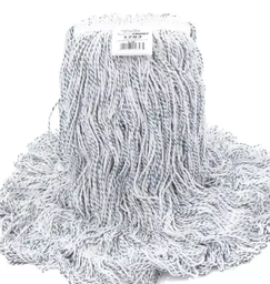 [631752] AG-1752 MOPPE À CIRER 16OZ BLANCHE DE FINITION SATIN BRINS BOUCLÉS AVEC BANDE ÉTROITE