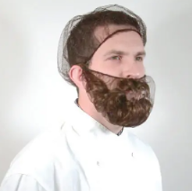 [611020] EM-1020-02 FILETS À BARBE EN NYLON 19'' MAILLES FINES MARRON VENDU À 100/PAQUET